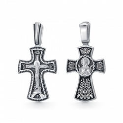 Крест из серебра литье частичное чернение
