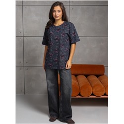 Футболка "Принт" графит женская