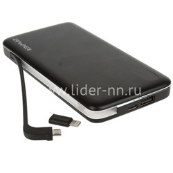 Портативное ЗУ (Power Bank) 16000mAh (AWEI P65K) USB/Micro/Type-C/дисплей/2.4А (черный)