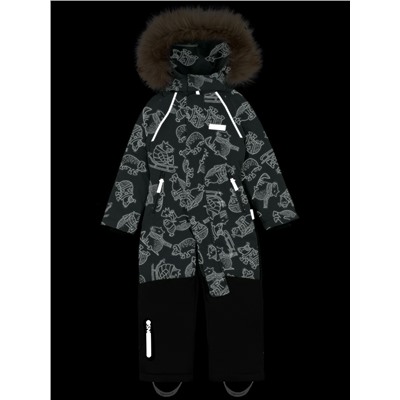 Комбинезон зимний для мальчика NIKASTYLE 8з0124 Хаки черный