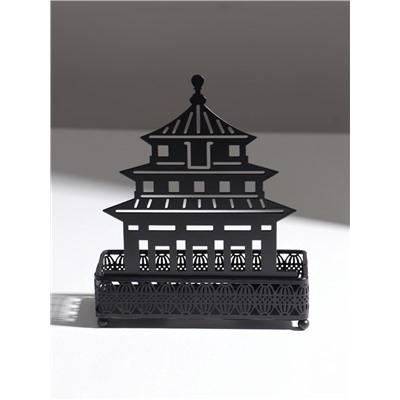 Подставка для мелочей металл «Дворец», чёрный, 6.3×14.5×18.5 см