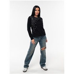 Лонгслив "Буквы" женский черный