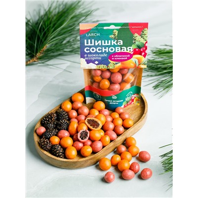 Шишка сосновая в шоколаде Ассорти Облепиха и Клюква / дой пак / 60 г / LARCH