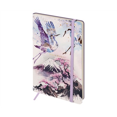 Записная книжка А5 80л. ЛАЙТ, кожзам, Greenwich Line "Sakura. Shadoof", с резинкой, тиснение фольгой, блок в линию