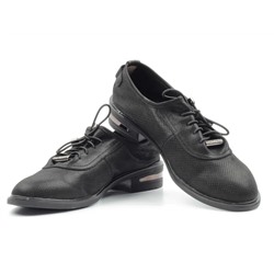 03-S49-T49 S19-121 Y1058 BLACK Полуботинки женские (натуральная кожа)