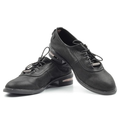 03-S49-T49 S19-121 Y1058 BLACK Полуботинки женские (натуральная кожа)