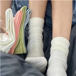 Cotton summer colored thin autumn knee socks for pregnant, mid-length