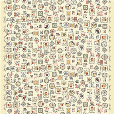 Шторы для кухни, 2шт 148х160см "Чаепитие", на шторной ленте, хлопок "Комфорт" 171г/м2, упаковка "классическая" 28х41см, "Домашняя мода" (Россия)