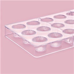 Форма для конфет и шоколада KONFINETTA «Конфетти», пластик, 27.5×13.5 см, 21 ячейка, прозрачная