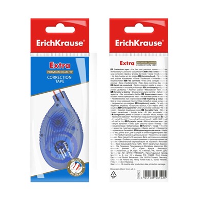 Корректирующая лента 5 мм × 8 м, ErichKrause Extra, корпус синий, европодвес