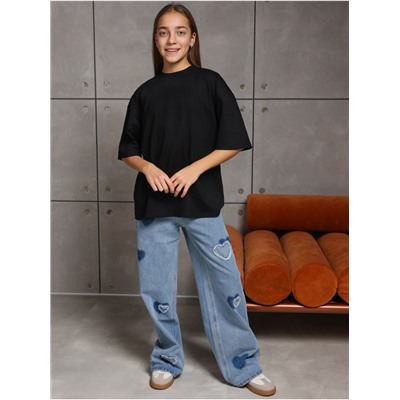 Футболка "Базовая" Черный Девочка