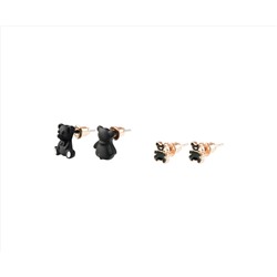 Серьги MESHU "Bears", бижутерия, 2 пары, европодвес