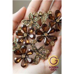 Брошь крупная с кристаллами БР4/3 модель БРО/12