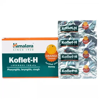 Кофлет-H (60 шт), Koflet-H Orange and Honey, произв. Himalaya
