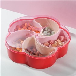 Менажница с крышкой «Барокко», 26×25×7 см, 5 съёмных ячеек, МИКС