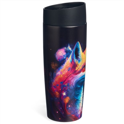 ТЕРМОКРУЖКА AGNESS "ЛИСА" 360МЛ, КОЛБА НЕРЖ.СТАЛЬ 18/10