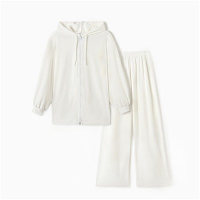 Костюм женский (толстовка и брюки) KAFTAN Plushy р. 44-46, белый