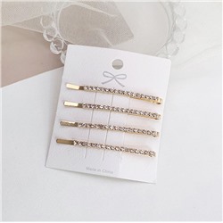 Невидимки для волос со стразами 4 шт. ЗОЛОТО