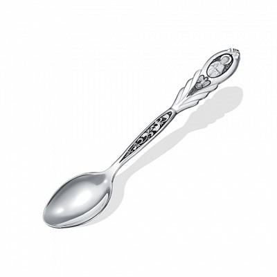 129-015 Ложка из серебра штампованая частично черненая