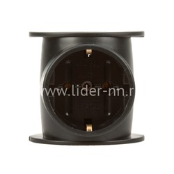 Разветвитель сетевой Perfeo "RU POWER" 3 гнезда; 16A; 1гн/з; 2гн/бз (черный) 3Т1