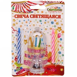 Свеча для торта с подсветкой Цифра "0"
