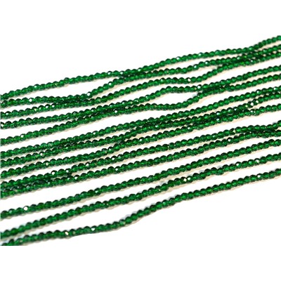 Бусины из шпинели шарик гр.2мм цв.изумрудный, 36см, 200 бусин