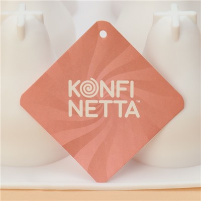 Форма для муссовых десертов и выпечки Доляна «Груша», силикон, 29.3×17.2×6.5 см, 8 ячеек (d=5.5 см), белая