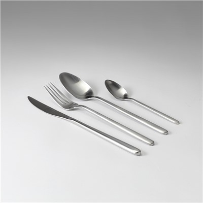 Набор столовых приборов Pure, серебристые матовые, 16 пред.