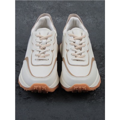 03-YC353-1 BEIGE Кроссовки женские (натуральная кожа)