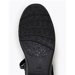 Kids' Leather Diamante Wedge School Shoes (13 Small - 7 large)