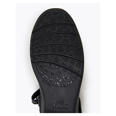 Kids' Leather Diamante Wedge School Shoes (13 Small - 7 large)