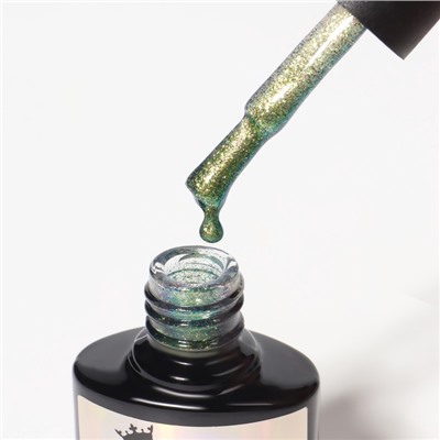 Гель лак для ногтей «Хамелеон», кошачий глаз, трехфазный, 8 мл, LED/UV, зелёный, жёлтый (01)