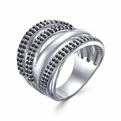 Кольцо с фианитом родированное серебро 925*