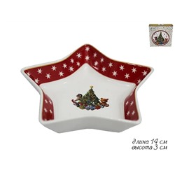 105-137 Блюдо 14см НОВЫЙ ГОД в под.уп.(х36)Фарфор