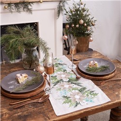 Дорожка на стол новогодняя Этель Beautiful Сhristmas 30×70 см, 100% хлопок, саржа 190 г/м², бежевая