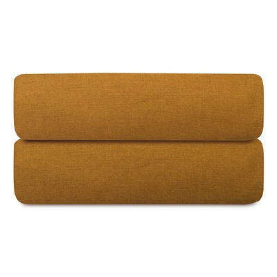 Простыня на резинке изо льна и хлопка цвета карри из коллекции Essential, 160х200х30 см