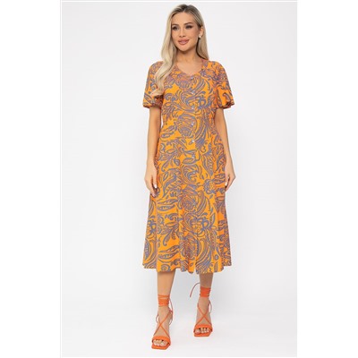 Платье Иоланда (оранжево-синее) П13677-5М