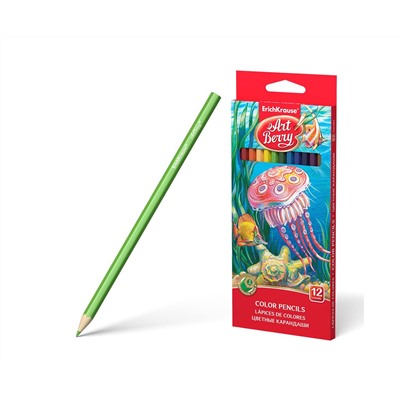 Карандаши цветные ArtBerry 12цв., заточен., картон, европодвес