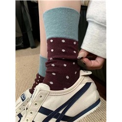 Demi-season Japanese retro brand cotton knee socks for men and women, mid-length, internet celebrity
