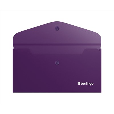 Папка-конверт на кнопке Berlingo "Soft Touch", C6, 200мкм, софт-тач, фиолетовая