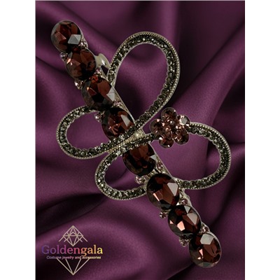 Заколка автомат для волос с кристаллами «Блеск элегантности» ЭЛЗ11/01