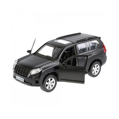 Машина металл TOYOTA PRADO матовая 12 см, двери, багаж, инерц, черный, 263345