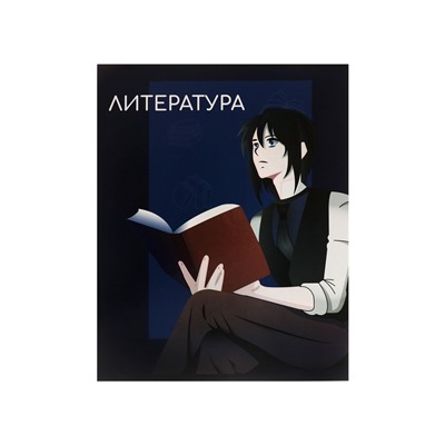 Тетрадь предметная 48 листов в линию, Calligrata «Аниме. Литература», обложка мелованный картон