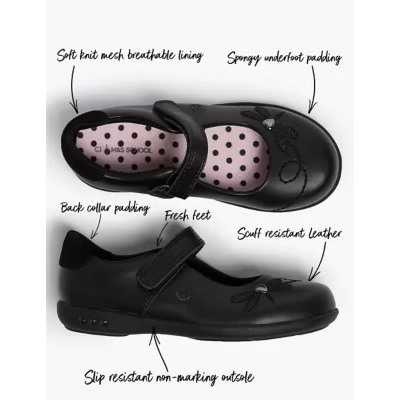 Kids’ Leather Flashing Light School Shoes (8 Small -1 Large)