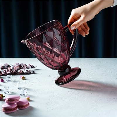 Кувшин для воды Magistro «Круиз», 1.1 л, 14×19.5 см, стекло, розовый