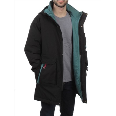 22066 BLACK GREEN Куртка мужская зимняя облегченная (150 гр. холлофайбер)
