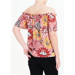 Pink Floral Bardot Top