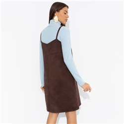 Сарафан из мягкой замши, Стильный интерес (коричневый)
