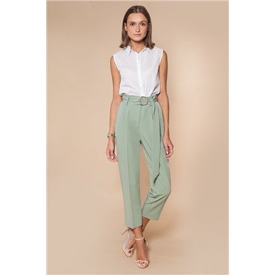 Базовая блузка из легкого хлопка с плетеной полосой