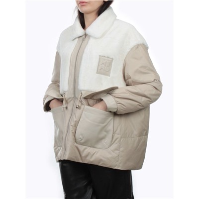 H24-223 BEIGE Куртка демисезонная женская (100 гр. холлофайбер)